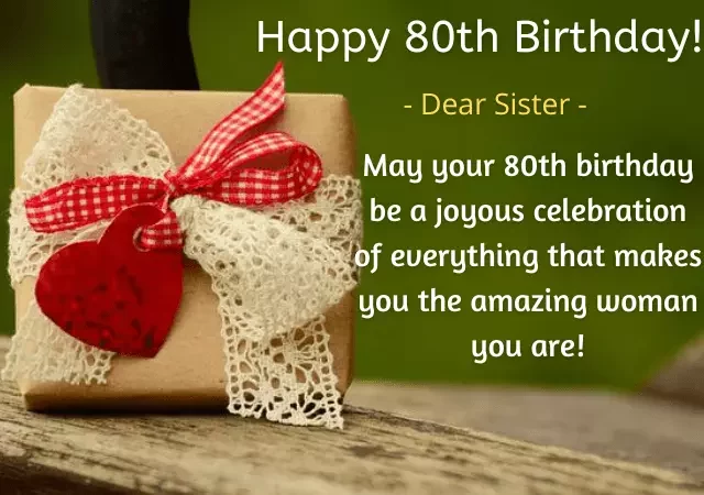 happy 80th birthday wishes for sister