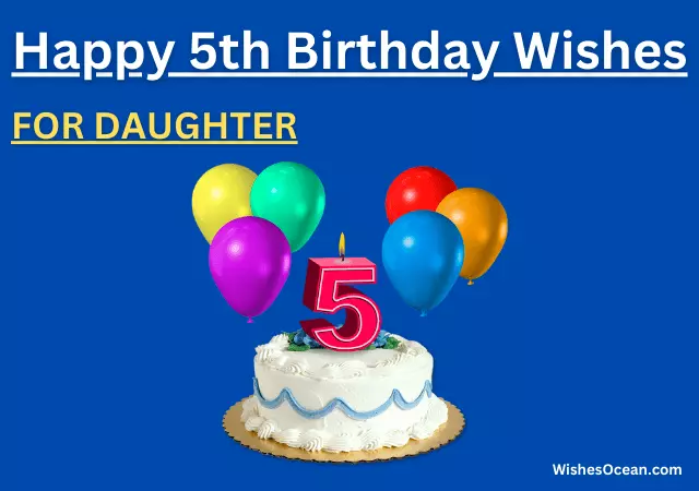 happy 5th birthday wishes for daughter