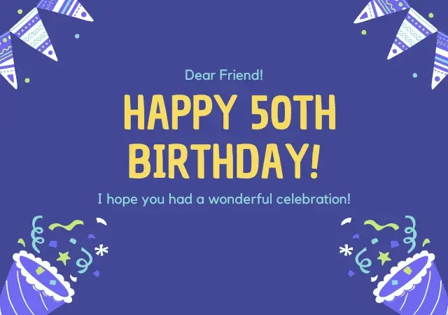 50th birthday wishes for female friend