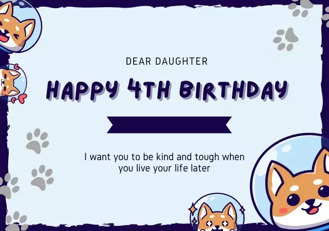 4th birthday wishes for daughter from mom