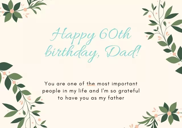 60th birthday wishes for dad from daughter