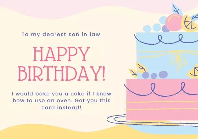 funny birthday messages for son in law
