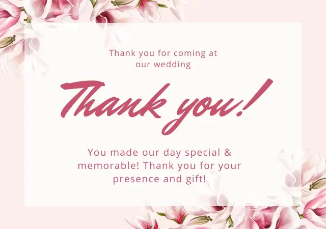 wedding gift thank you messages from bride and groom