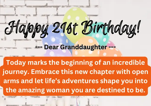 happy 21st birthday wishes for granddaughter